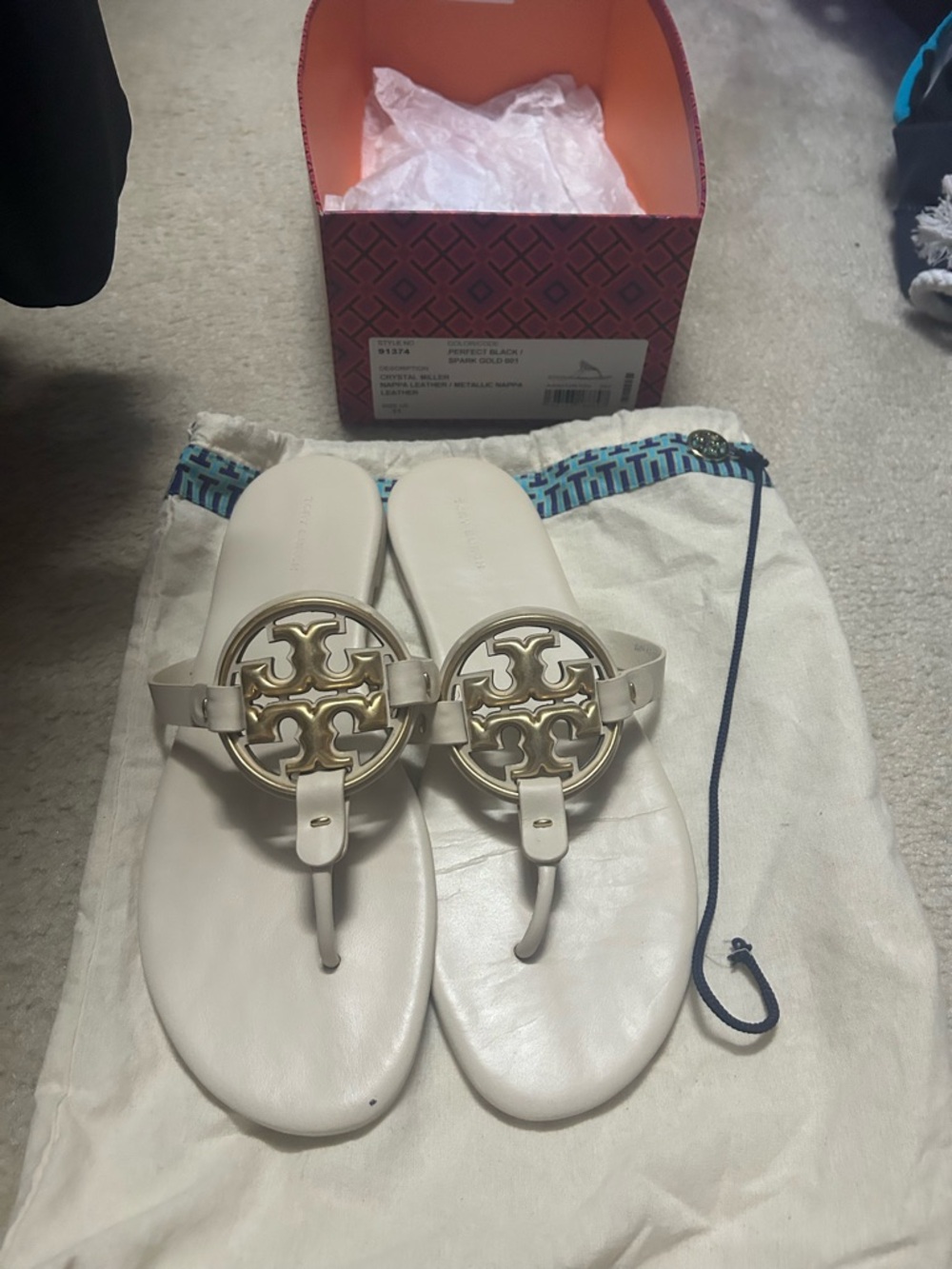 TORY BURCH crystal MILLER leather sandals. - Picture 10 of 16